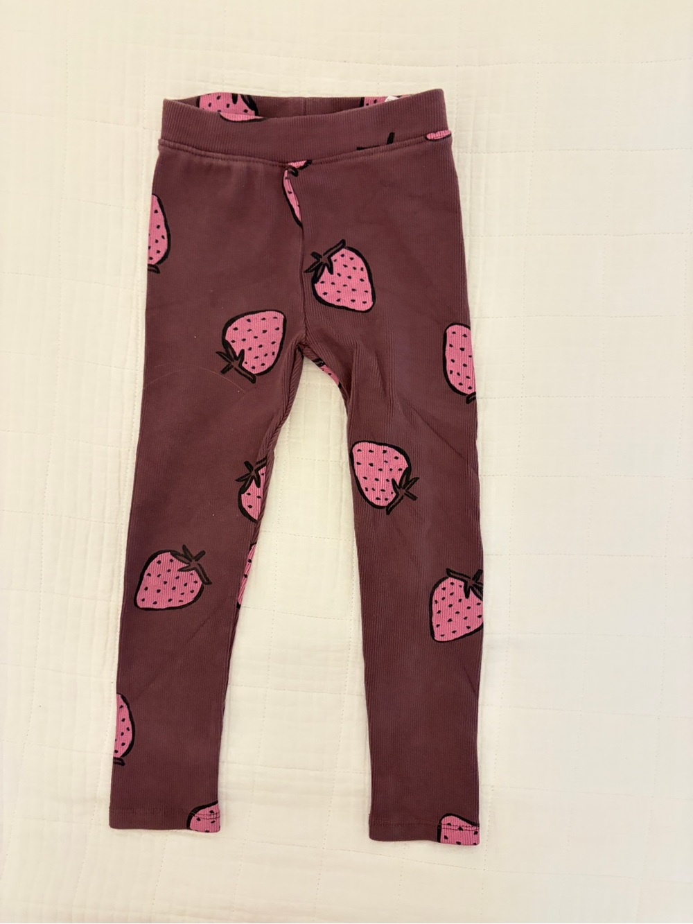 Zara gurls Pink Strawberry Print Leggings - Soft Stretch Bottoms